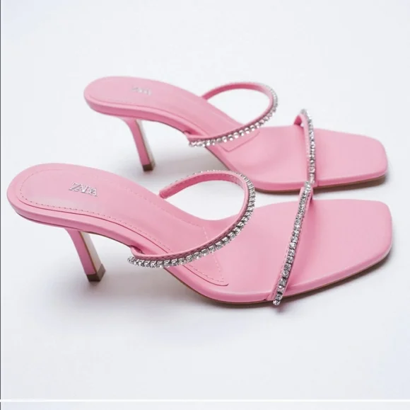 Zara Barbie Pink Sparkly Heels - Picture 2 of 13